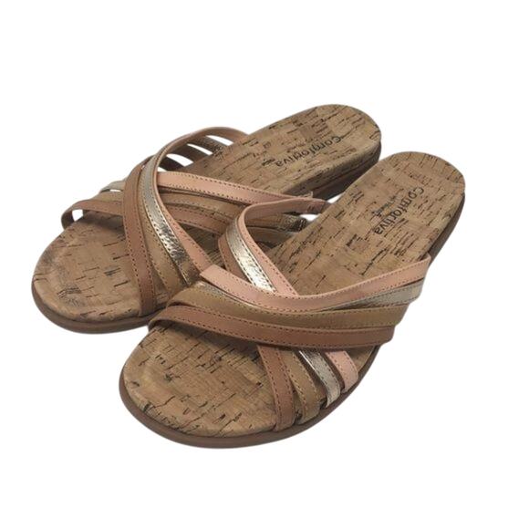 Cayce Leather Slide Sandals By Comfortiva - Picture 2 of 9